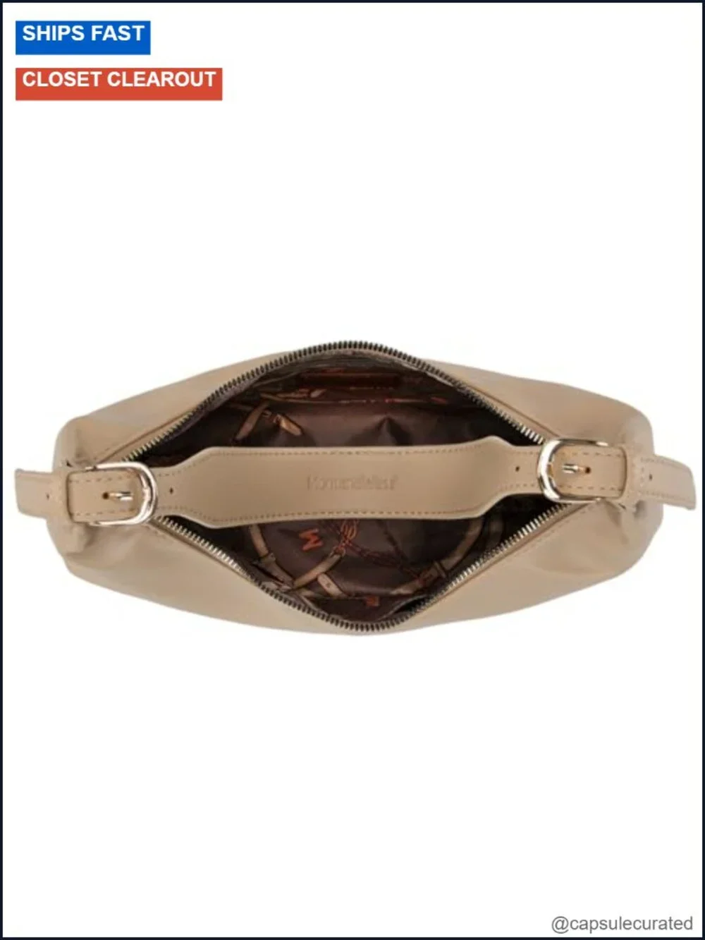 Vegan Leather Medium Crescent Hobo Shoulder Bag with Adjustable Strap